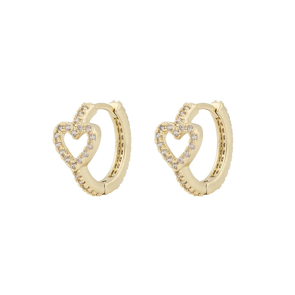 SNÖ Nisi heart ring ear gold/clear