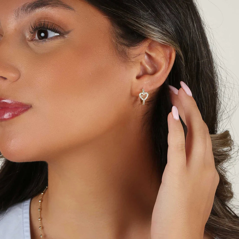 SNÖ Nisi heart ring ear gold/clear