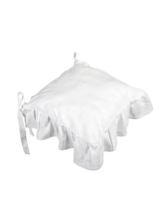 Alva Stolsfodral med volang 42x42 cm vit - Stolsfodral