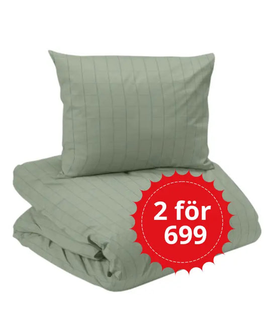 Bäddset 2-dels Square Satin 2-dels 150 x 210 cm grön - Bäddset
