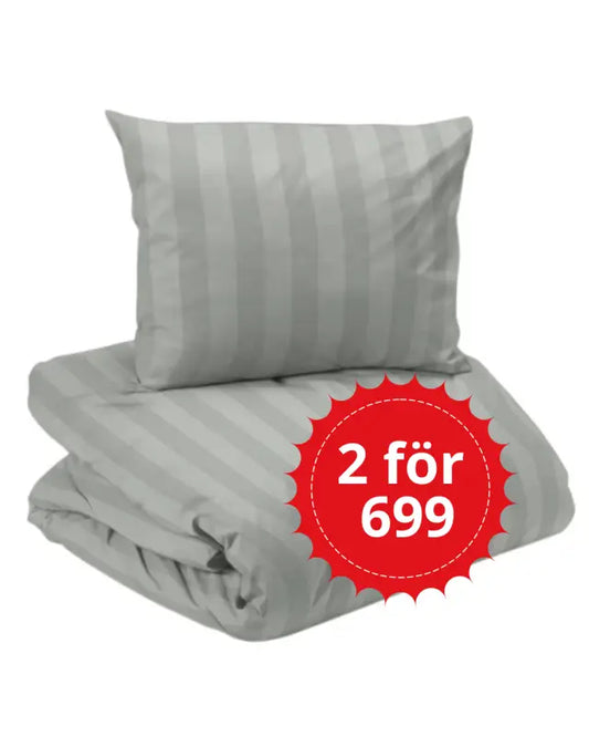 Bäddset Mirage satin 2-dels 150x210 ljusgrå - Bäddset