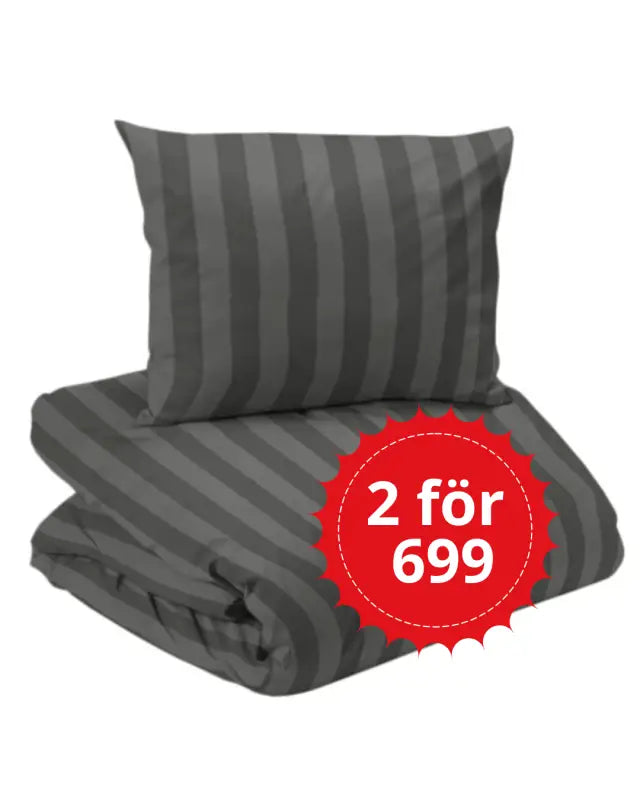 Bäddset Mirage satin 2-dels 150x210 mörkgrå - Bäddset