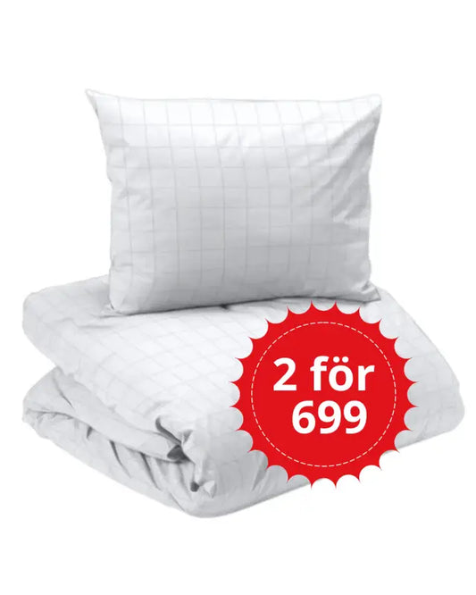 Bäddset Square satin 2-dels vit - Bäddset