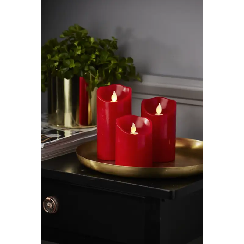 Blockljus LED med twinkle 10cm röd - LED ljus