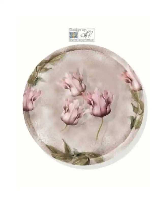 Bricka Rund Tulpaner 38 cm - Bricka