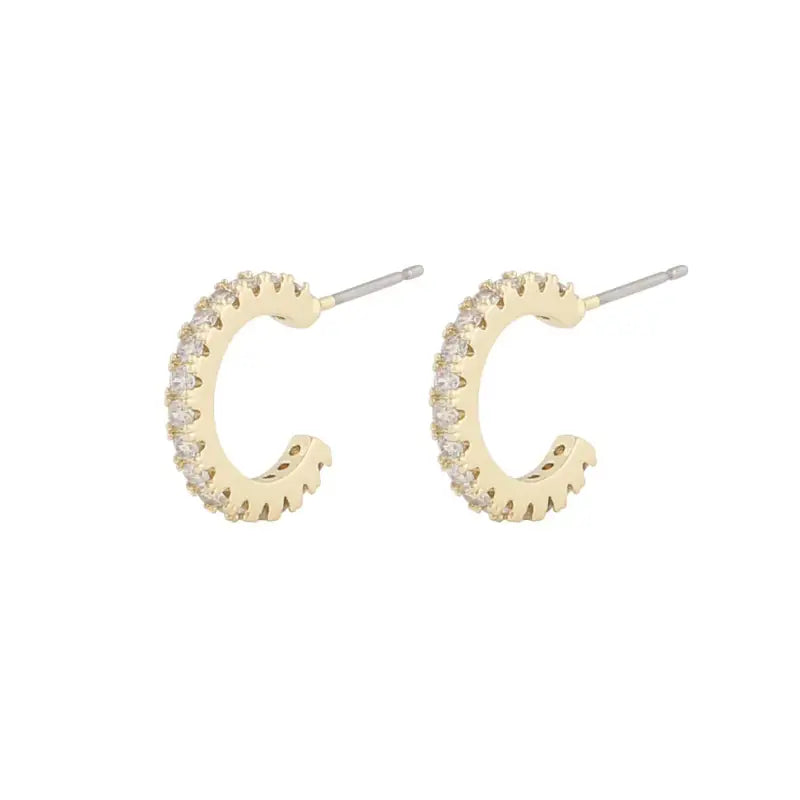 Clarissa small oval ear g/clear - Örhänge