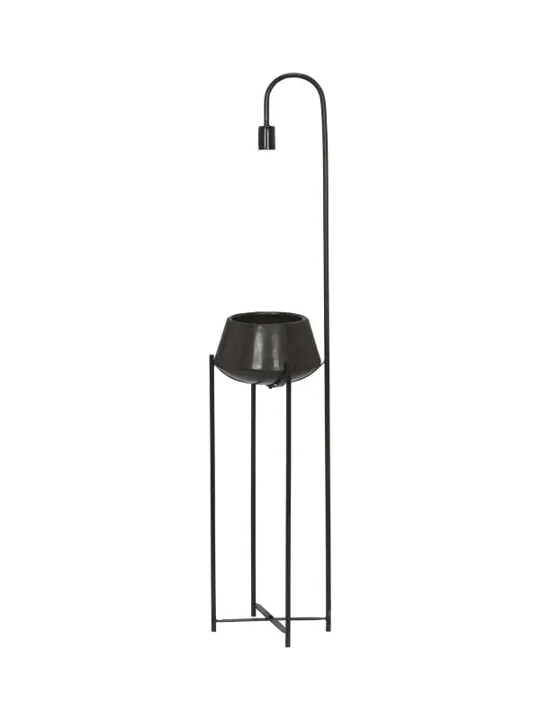 Cornelia Blomkruka svart 140 cm med inbyggd belysning - Kruka