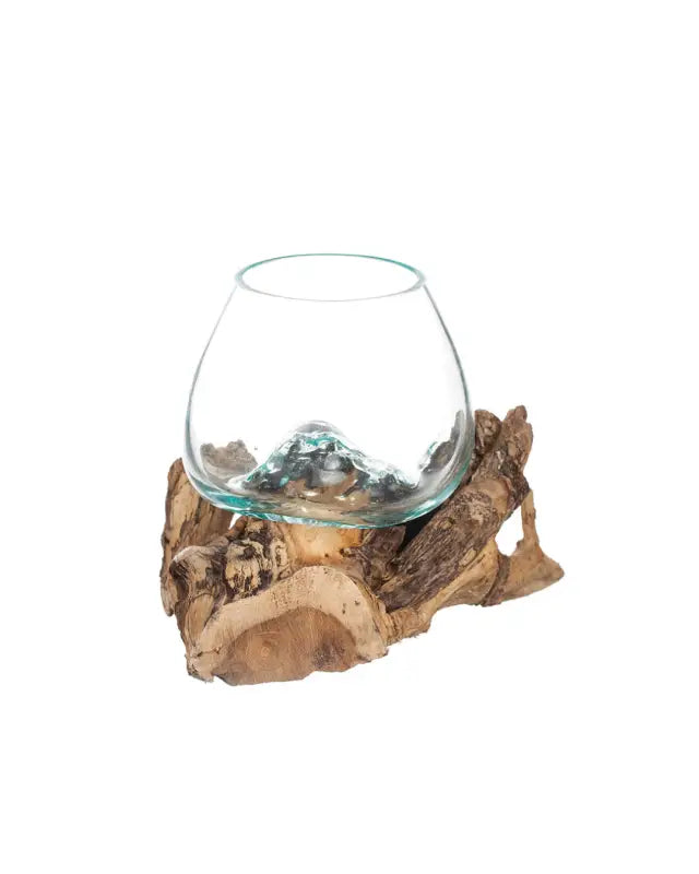 DD Glasskål på Trärot 15 cm - glasskål