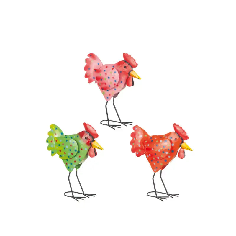 DD Höna i hamrad plåt 20 cm röd - påsk