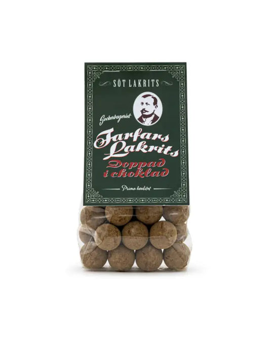 Farfars söt lakrits choklad doppad 150 gram - Lakrits