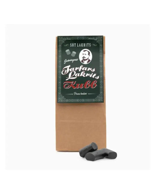 Farfars Söt Lakrits kubb 150 gram - Lakrits