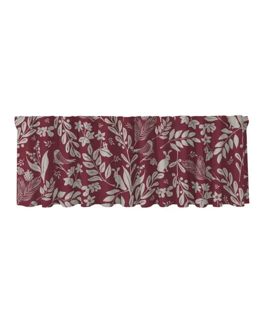 Gardinkappa Forest multiband pelmet röd / linne 50 x 250 cm - Gardinkappa