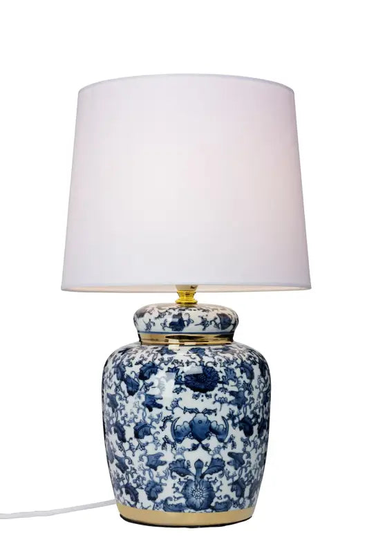 Handmålad bordslampa Klassisk Blå - Bordslampa