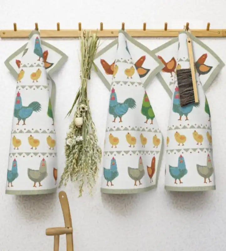 Hönsfamilj kökshandduk 40x60 - Kökshandduk