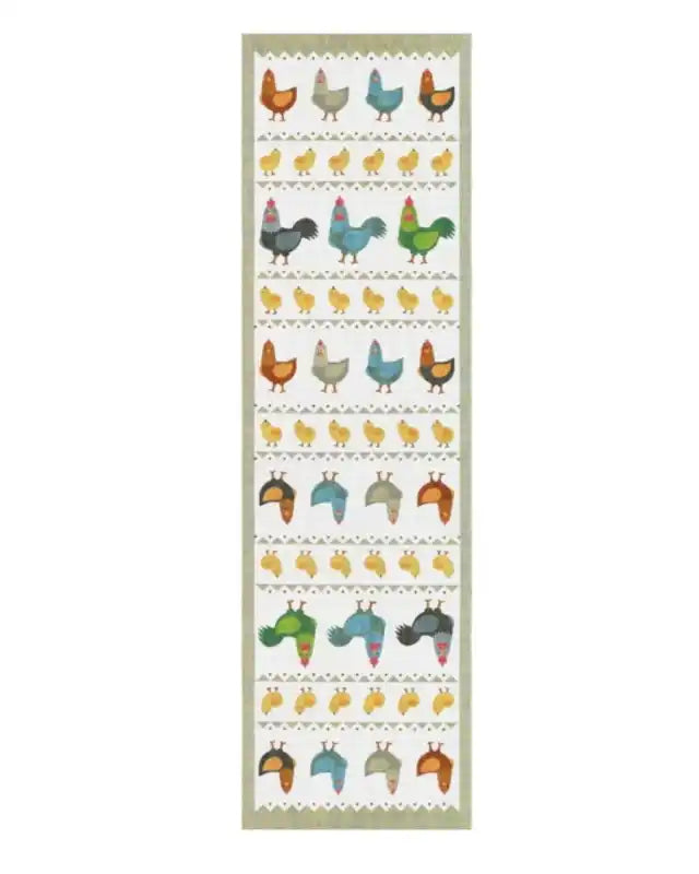 Hönsfamilj löpare 35x120 - Bordslöpare