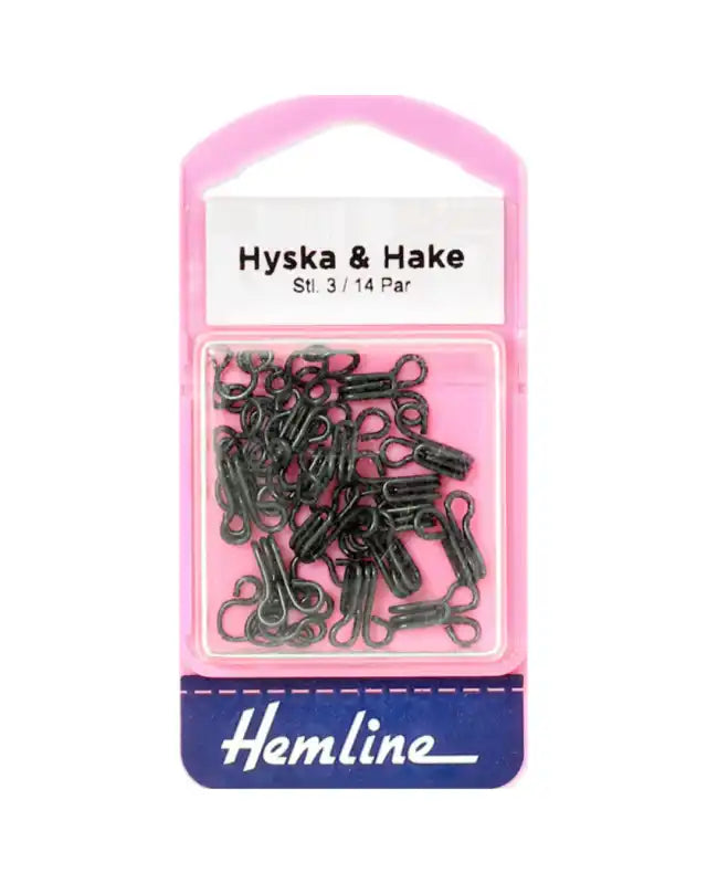 Hyska & Hake svart Stl.3 / 14 par rostfri - sybehör