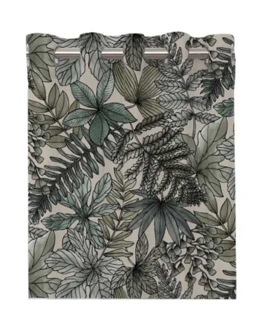 Isolde öljettlängder 2-p Linne/grön - Gardinlängder