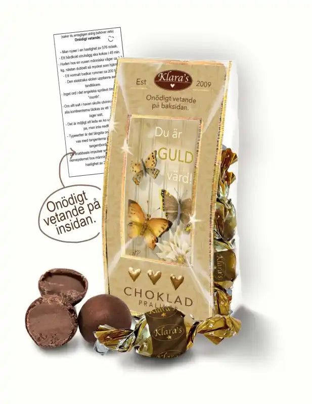 Klara´s Du är guld värd 90gr - Konfektyr