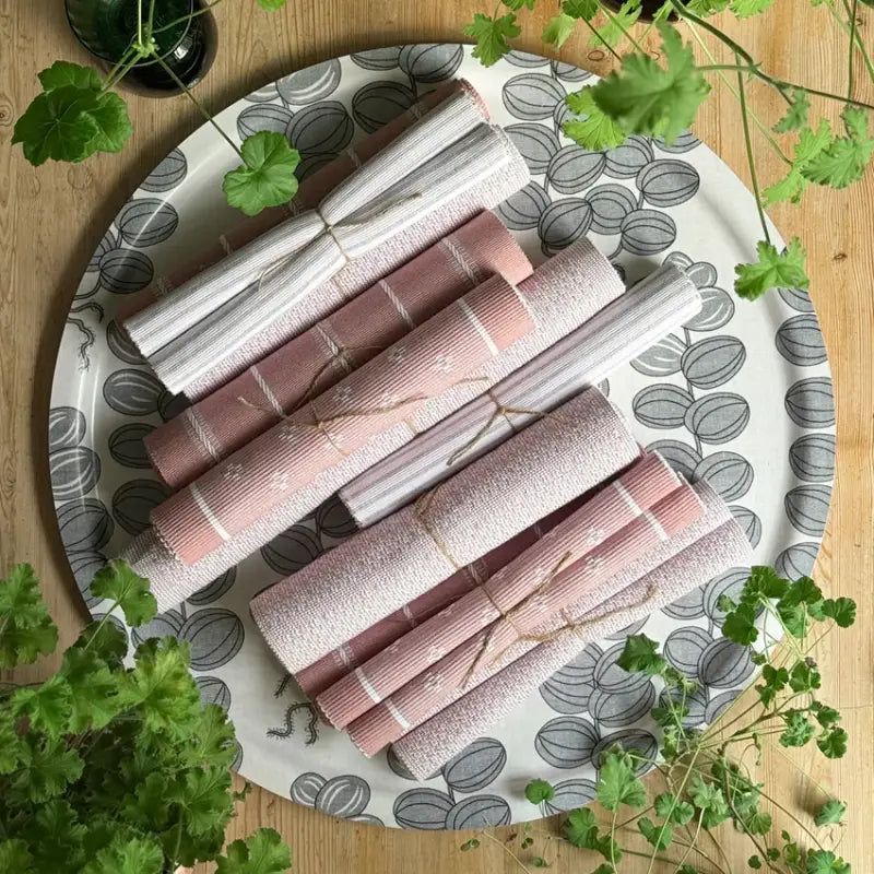 Löpare Charlie 33x120cm ljusrosa/vit - Textil