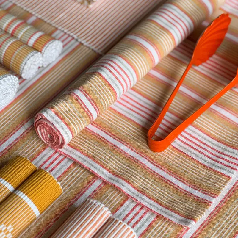 Löpare Eden 35x240 cm gul/vit/orange/linne - Textil