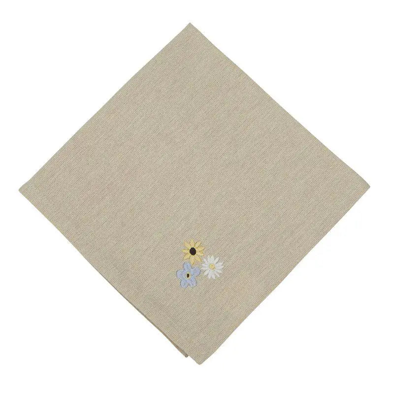 Majken tygservett lin 45x45 cm blommor - Tygservetter