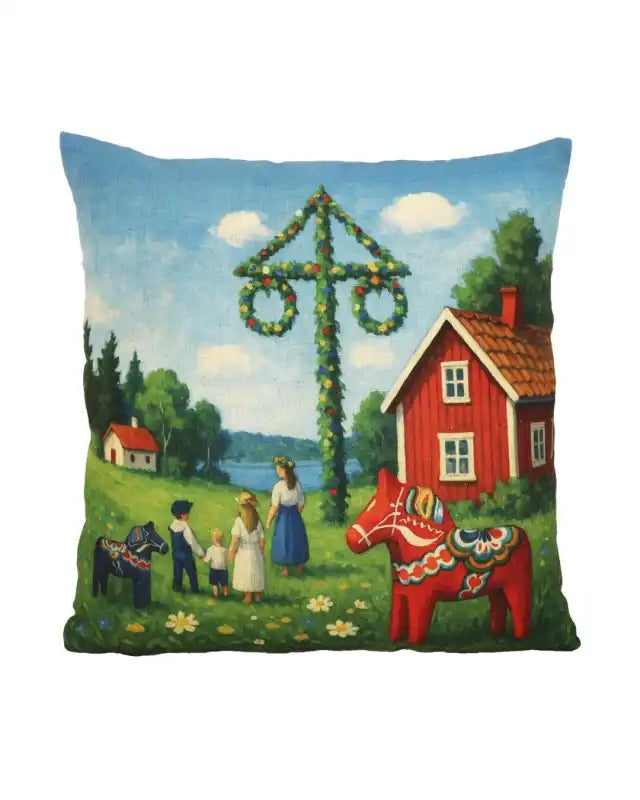 Midsommar kuddfodral 45x45cm multi - Sverige