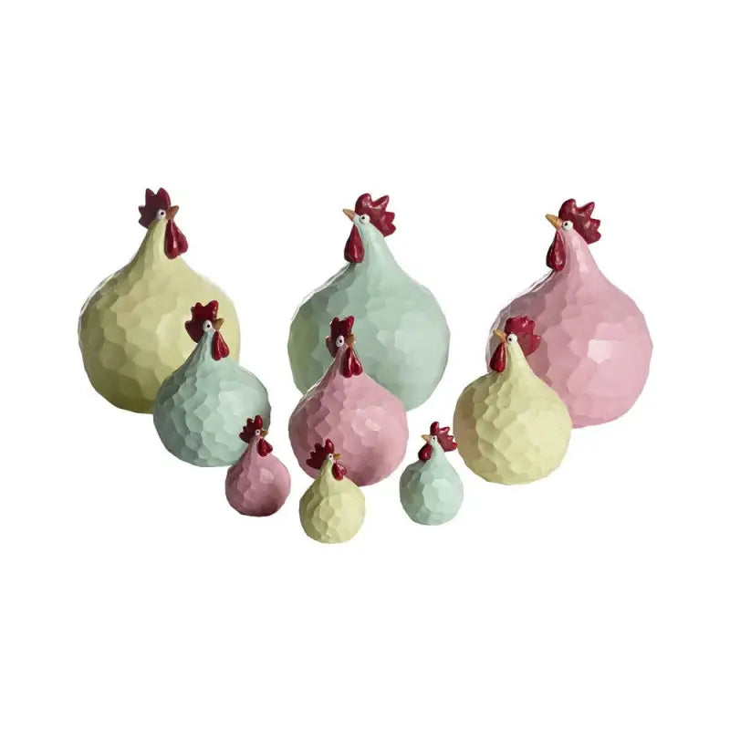 NG Höna Carved rosa H 9.6 - Påsk