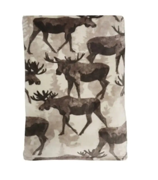 Pläd älg brun - Pläd