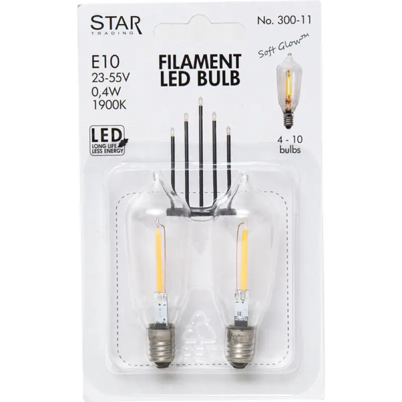 Reservlampa 2-pack E10 23-55V 0,4W LED - Reservlampa