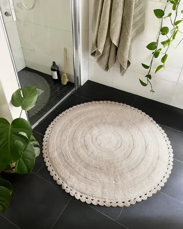Rimini Badrumsmatta sand 100cm - Badrumsmatta
