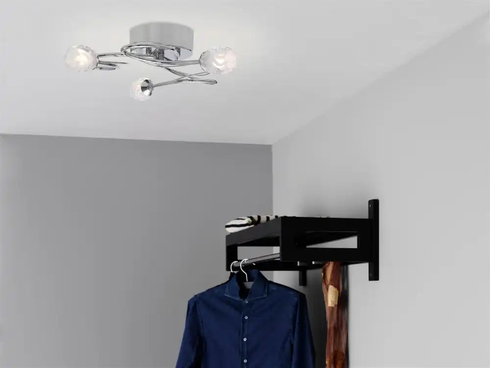 Rose krom plafond 5-arm - Plafond