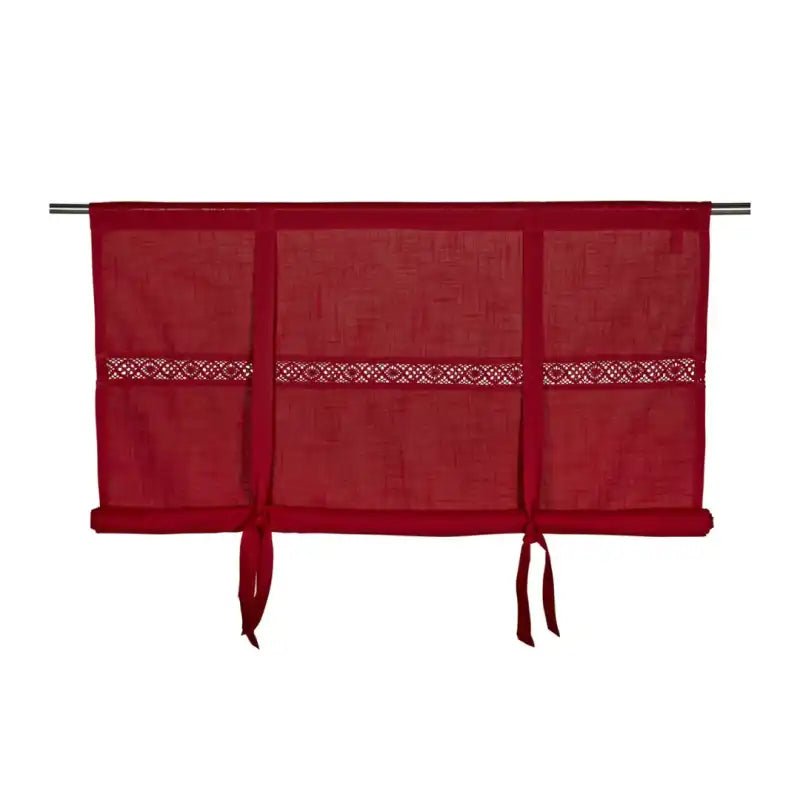 Sanna hissgardin röd 180 cm - Nova Hem
