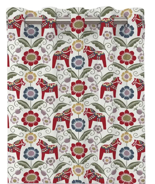 Siljan längder 240cm vit/röd - Gardinlängder