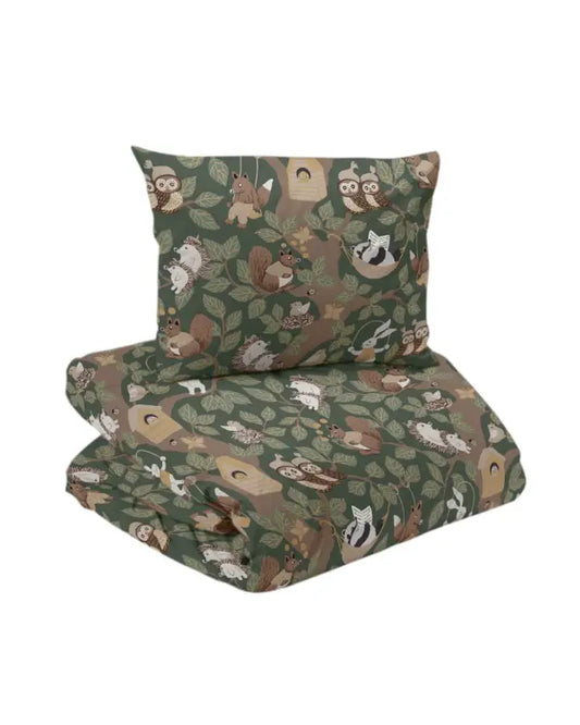 Skogsliv 2-dels Bäddset grön - sängkläder