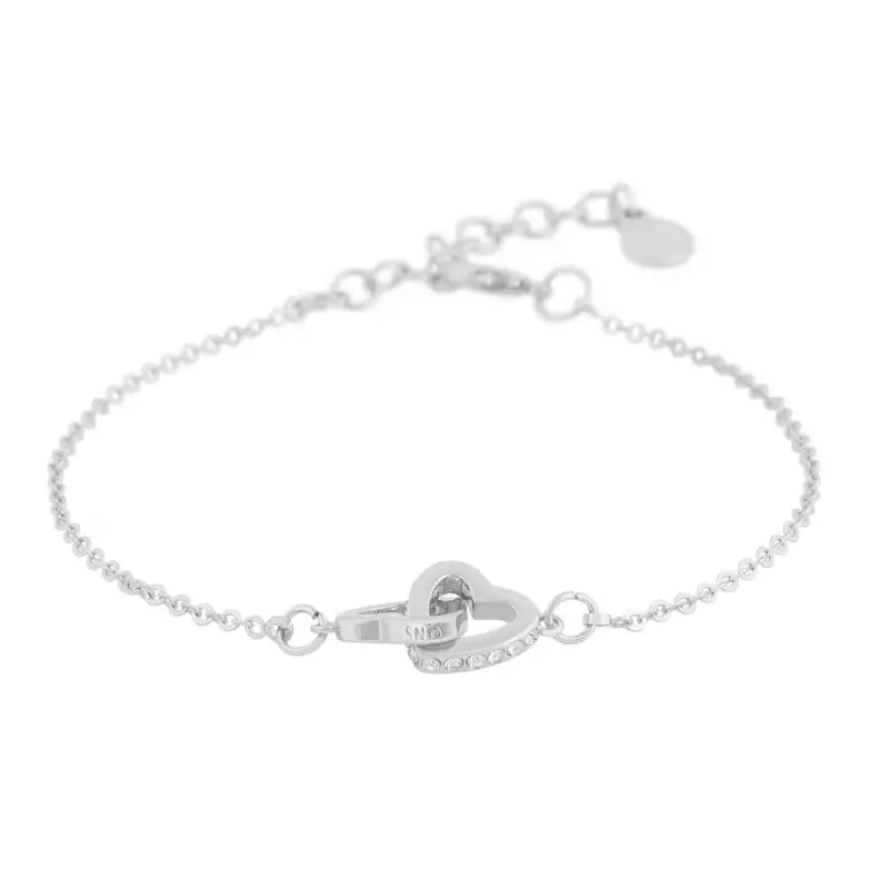 Snö Connected chain brace heart silver/clear - Armband