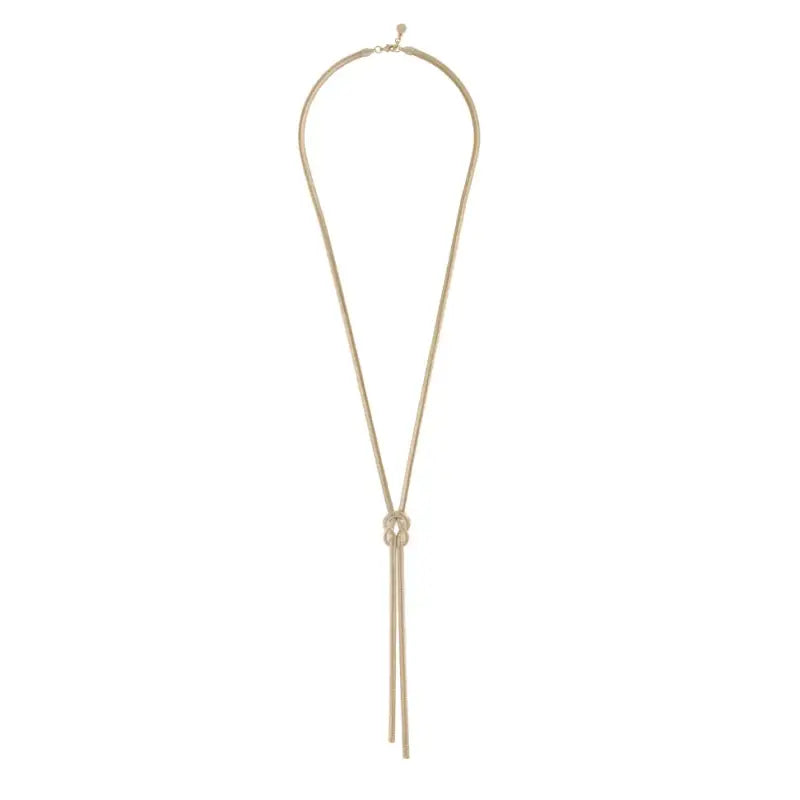 Snö Dakota tassel neck 80cm plain gold - Halsband