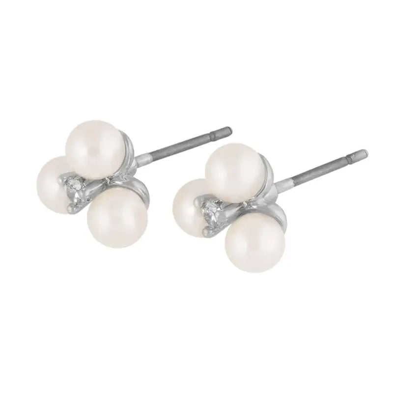 Snö Eira tripple pearl ear s/white - Örhängen