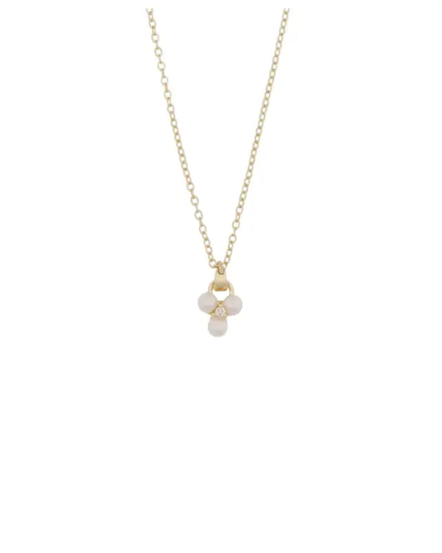 Snö Eira tripple pearl pendant neck 45cm g/white - Halsband