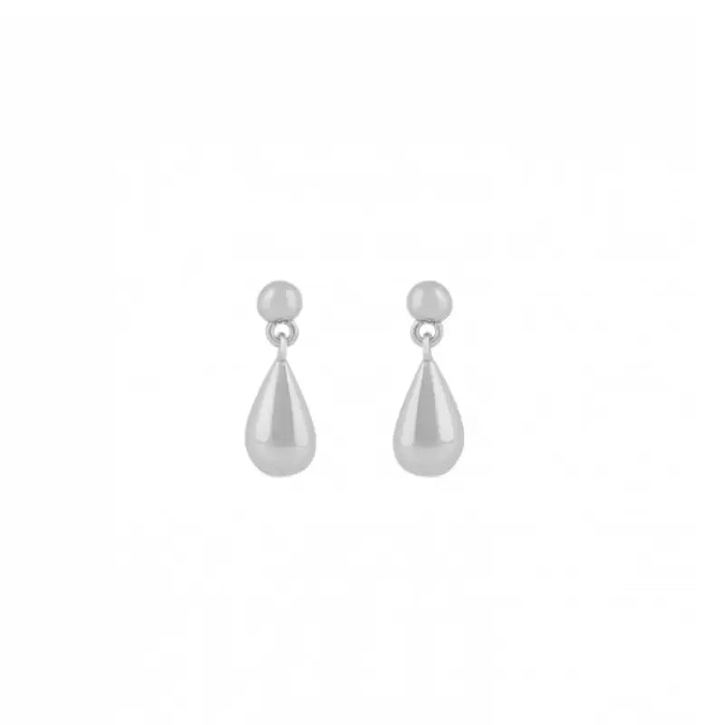 Snö Gina drop ear plain silver - Örhänge