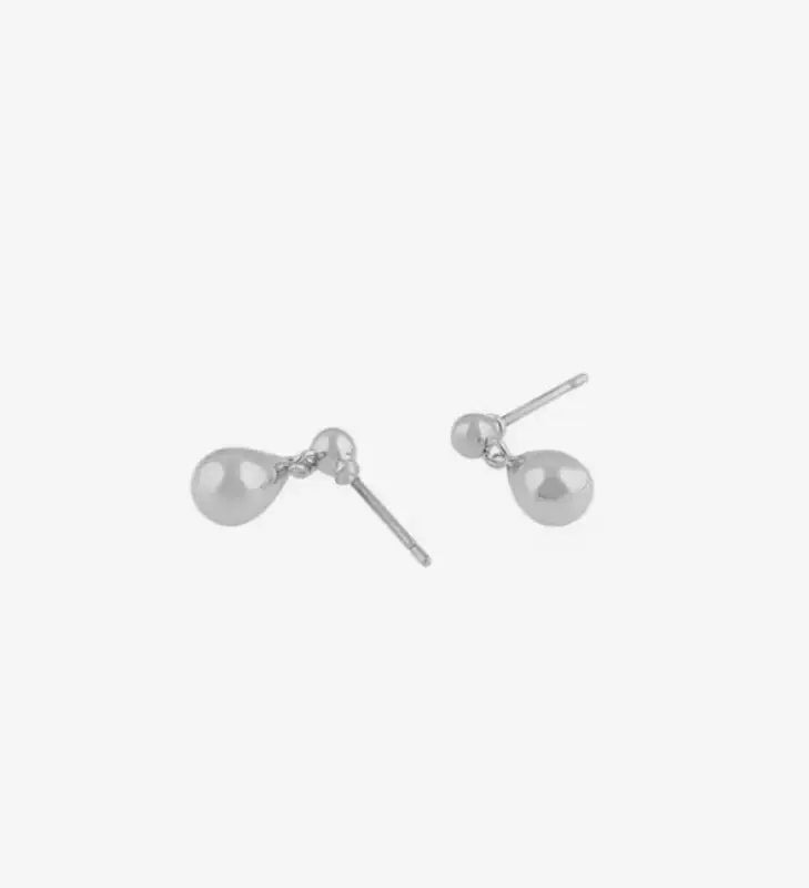 Snö Gina drop ear plain silver - Örhänge