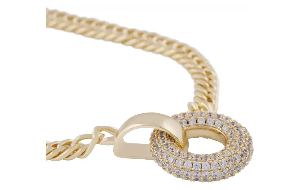 Snö Liz double ring crystal brace g/clear - Armband