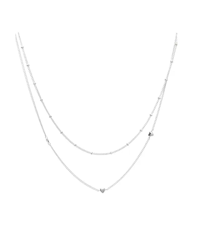 Snö Lovely double chain neck 40 cm silver - Halsband