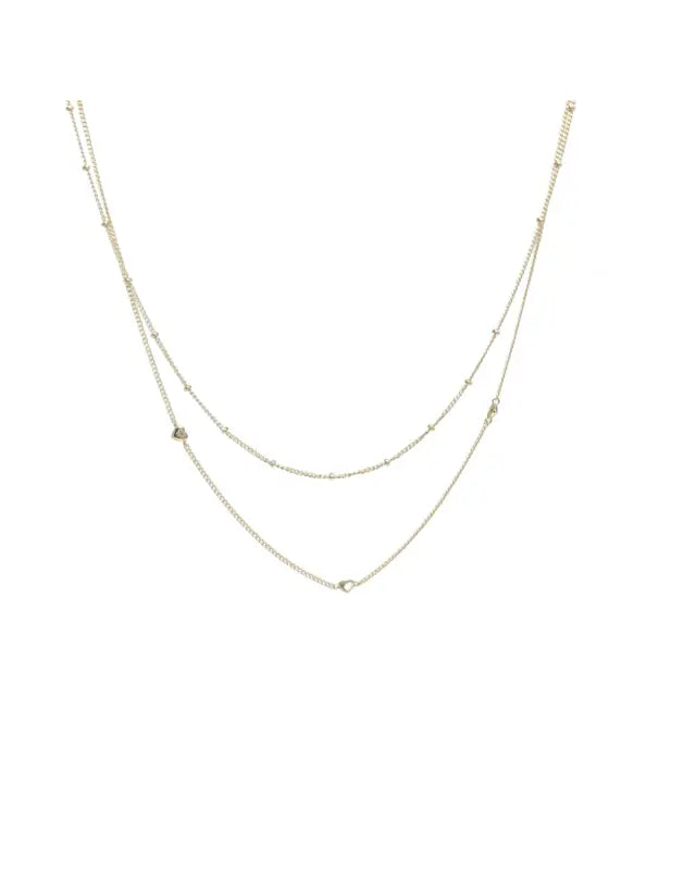 Snö Lovely double chain neck 40 gold - Halsband