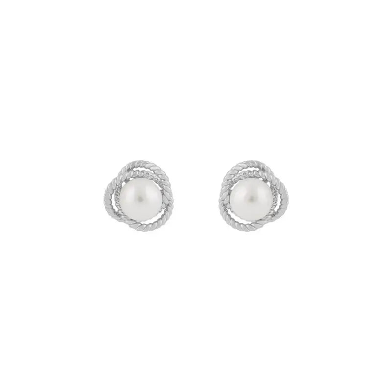 Snö Lydia pearl pendant ear silver/white - Örhänge