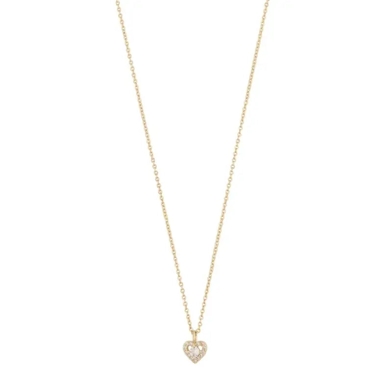 SNÖ Nisi heart pendant neck 42 cm gold/clear - Halsband