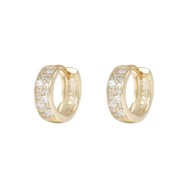 SNÖ Nisi stone ring ear 12 mm gold/clear - Örhänge