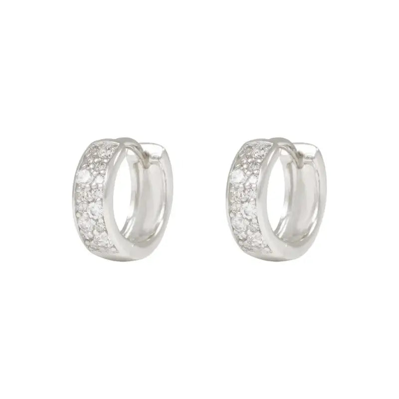 SNö Nisi stone ring ear 8 mm silver/clear - Örhänge