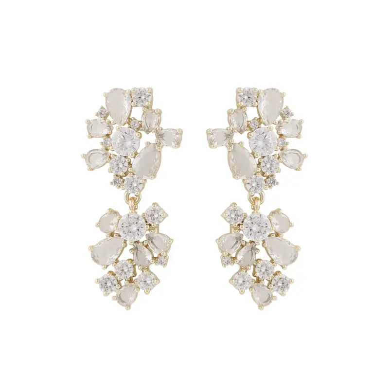 Snö River pendant ear g/clear - Örhänge