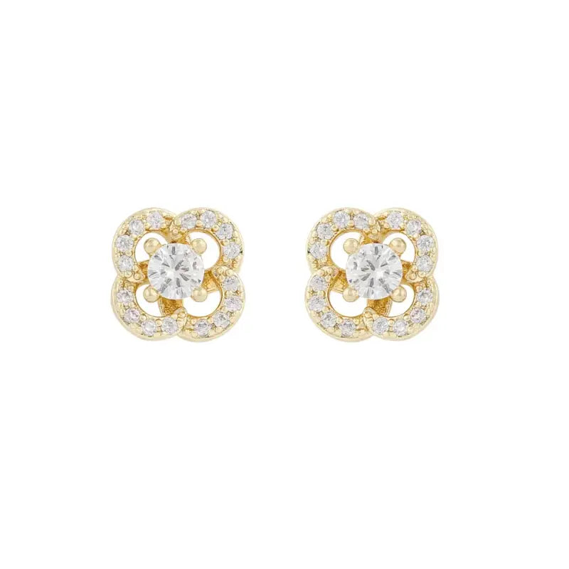 Snö Sally stone ear gold/clear - Örhänge