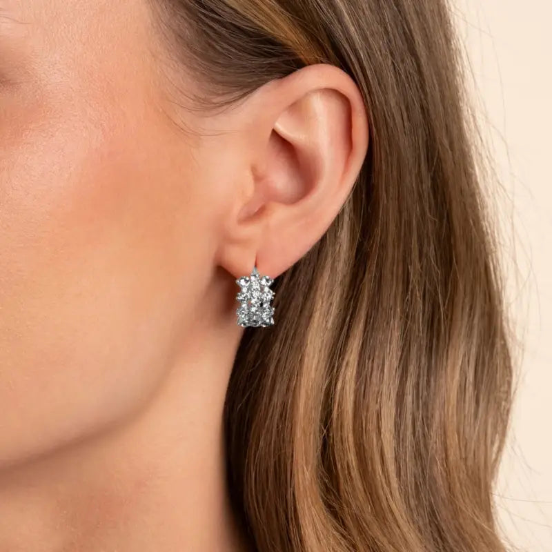 Snö Sprinkles small tripple crystal ring ear s/clear - Örhängen